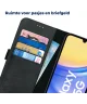 Rosso Deluxe Samsung Galaxy A15 Hoesje Echt Leer Book Case Zwart