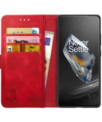 Rosso Element OnePlus 12 Hoesje Book Cover Case Wallet Rood