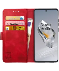 Rosso Element OnePlus 12 Hoesje Book Cover Case Wallet Rood