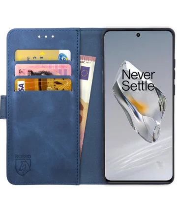 Rosso Element OnePlus 12 Hoesje Book Cover Case Wallet Blauw Hoesjes