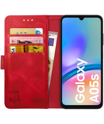 Rosso Element Samsung Galaxy A05s Hoesje Book Case Wallet Rood Hoesjes