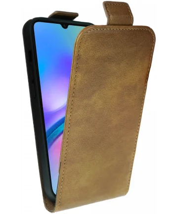 Rosso Element Samsung Galaxy A05s Hoesje Verticale Flip Case Bruin Hoesjes