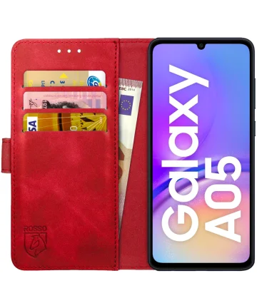 Rosso Element Samsung Galaxy A05 Hoesje Book Case Wallet Rood Hoesjes