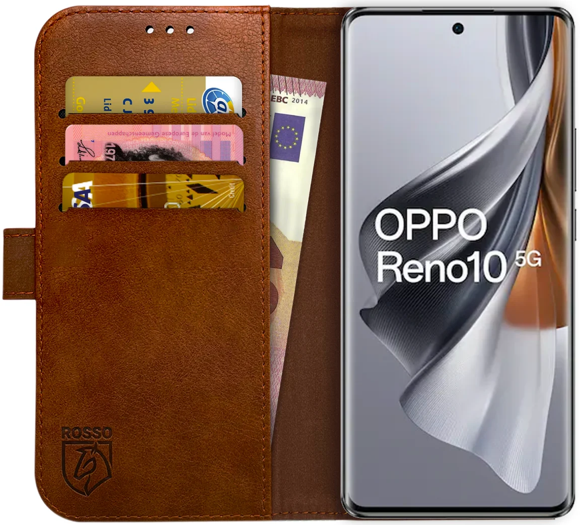 Rosso Element Oppo Reno 10 Pro Hoes Book Case Wallet Bruin afbeelding 1