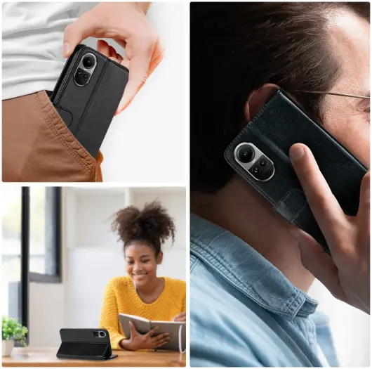 Rosso Element Oppo Reno 10 Pro Hoes Book Case Wallet Zwart afbeelding 4