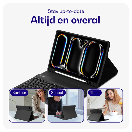 Buddi Zuna Samsung Tab S9 Ultra Hoes met QWERTY Toetsenbord Book Case Zwart afbeelding 4