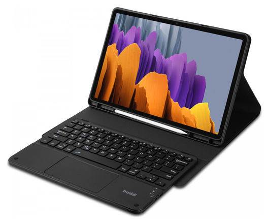 Buddi Zuna Samsung Tab S9 Ultra Hoes met QWERTY Toetsenbord Book Case Zwart afbeelding 5