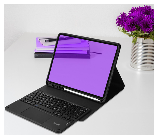 Buddi Zuna Samsung Tab S9 Ultra Hoes met QWERTY Toetsenbord Book Case Zwart afbeelding 7