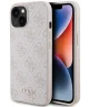 Guess Apple iPhone 15 Hoesje Hard Case 4G Logo Metal Roze