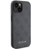 Guess Apple iPhone 15 Hoesje Hard Case 4G Logo Metal Grijs