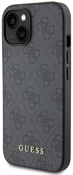 Guess Apple iPhone 15 Hoesje Hard Case 4G Logo Metal Grijs afbeelding 2