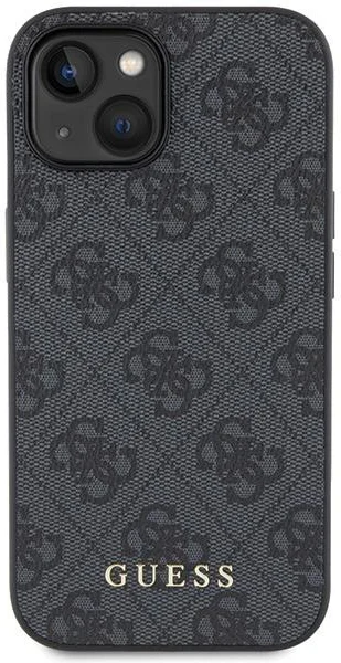 Guess Apple iPhone 15 Hoesje Hard Case 4G Logo Metal Grijs afbeelding 3