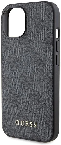 Guess Apple iPhone 15 Hoesje Hard Case 4G Logo Metal Grijs afbeelding 6