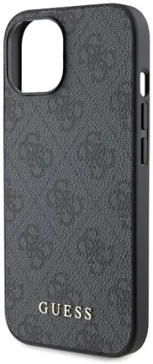 Guess Apple iPhone 15 Hoesje Hard Case 4G Logo Metal Grijs afbeelding 6