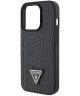 Guess iPhone 15 Pro Hoesje Triangle Coco Hard Case Metal Logo Zwart