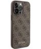 Guess Apple iPhone 15 Pro Max Hoesje Hard Case 4G Logo Metal Bruin