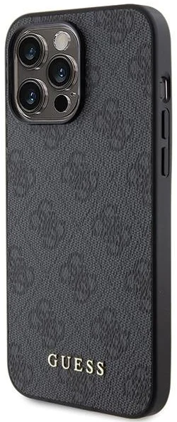 Guess Apple iPhone 15 Pro Hoesje Hard Case 4G Logo Metal Grijs afbeelding 2