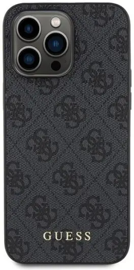Guess Apple iPhone 15 Pro Hoesje Hard Case 4G Logo Metal Grijs afbeelding 3