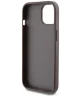 Guess Apple iPhone 15 Hoesje Hard Case 4G Logo Metal Bruin