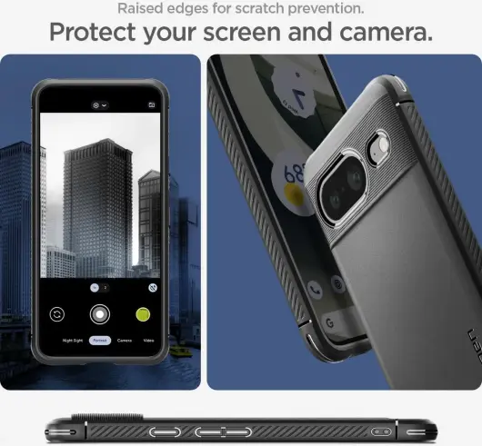 Spigen Rugged Armor Google Pixel 8 Hoesje Back Cover Zwart afbeelding 3