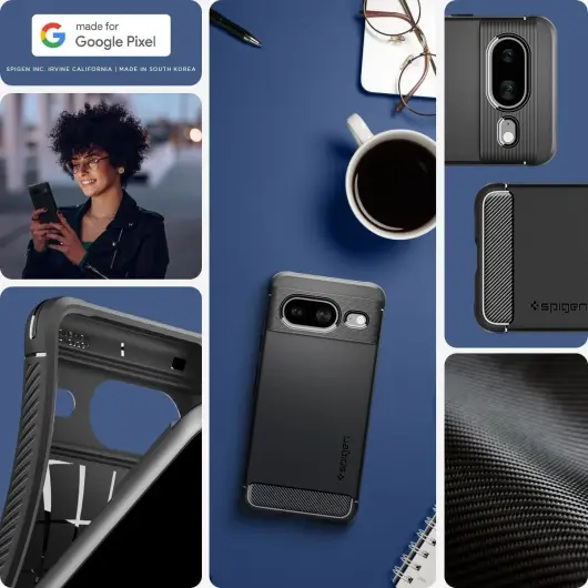 Spigen Rugged Armor Google Pixel 8 Hoesje Back Cover Zwart afbeelding 4