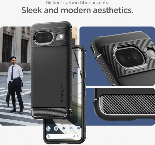 Spigen Rugged Armor Google Pixel 8 Hoesje Back Cover Zwart afbeelding 5