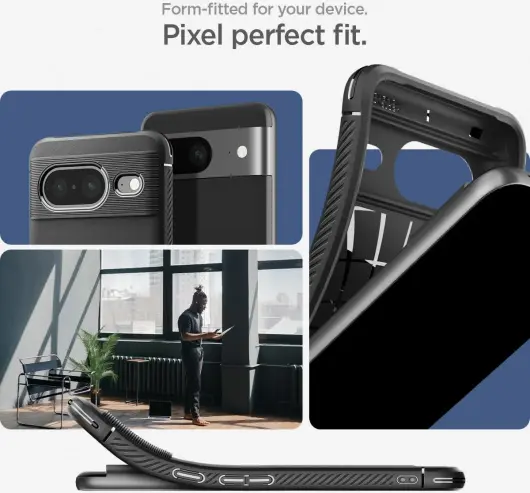 Spigen Rugged Armor Google Pixel 8 Hoesje Back Cover Zwart afbeelding 6