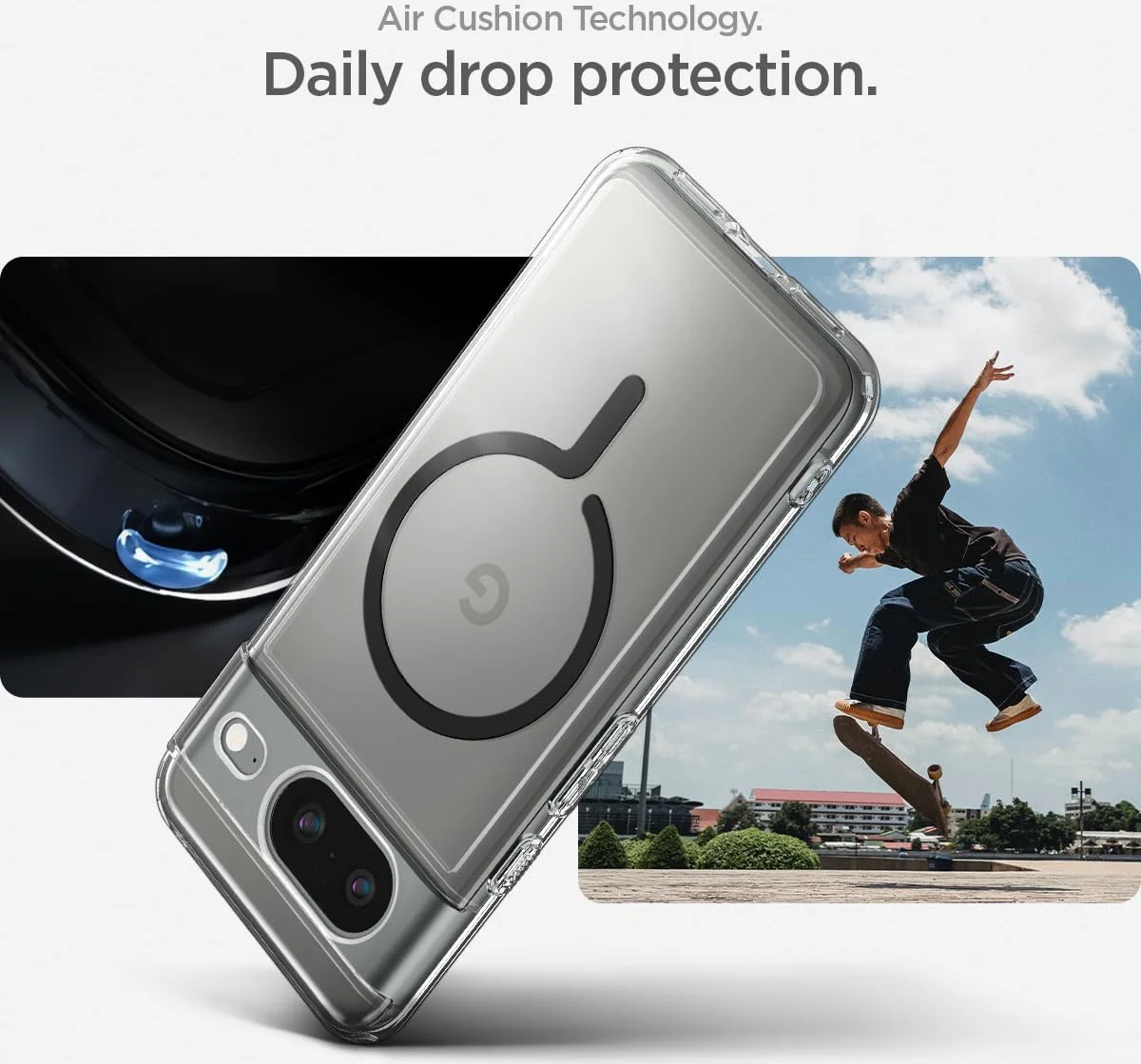 Spigen Ultra Hybrid MagSafe Google Pixel 8 Hoesje Transparant Zwart afbeelding 3