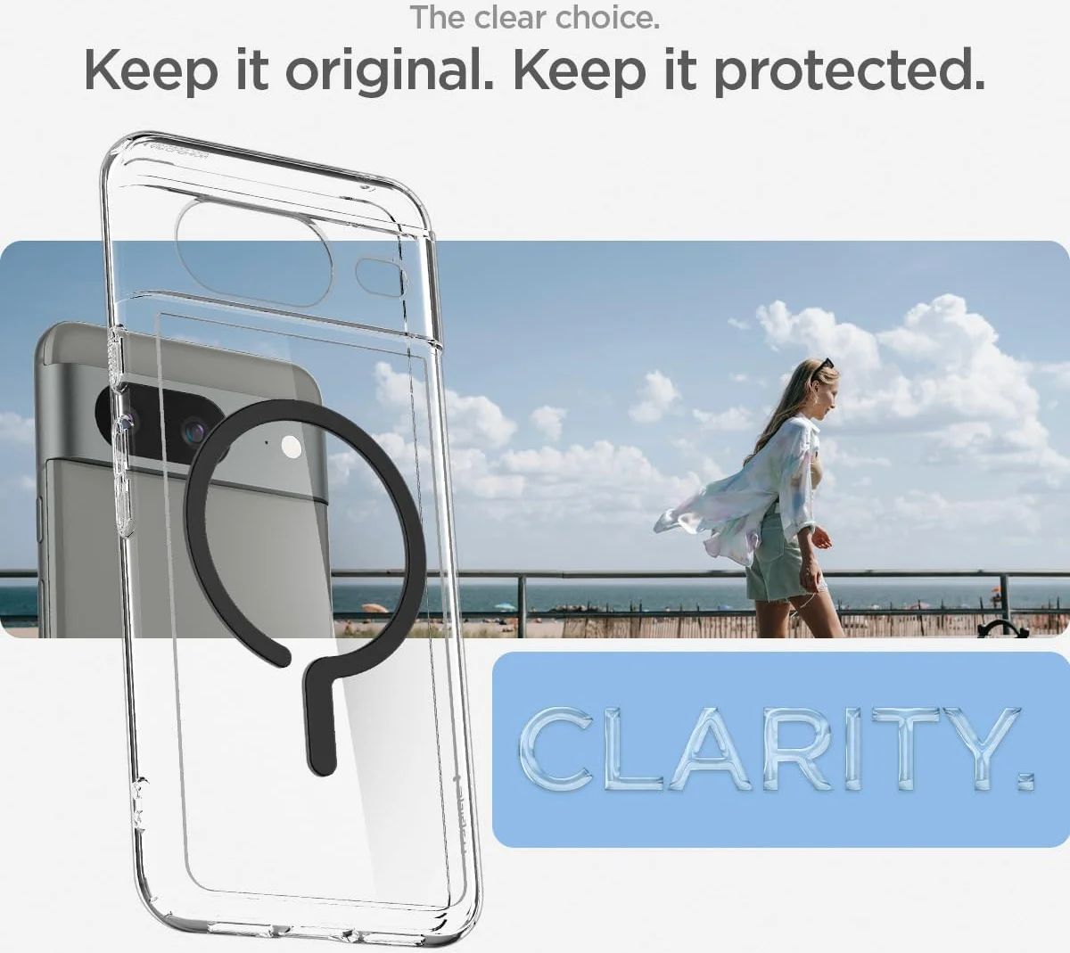 Spigen Ultra Hybrid MagSafe Google Pixel 8 Hoesje Transparant Zwart afbeelding 8