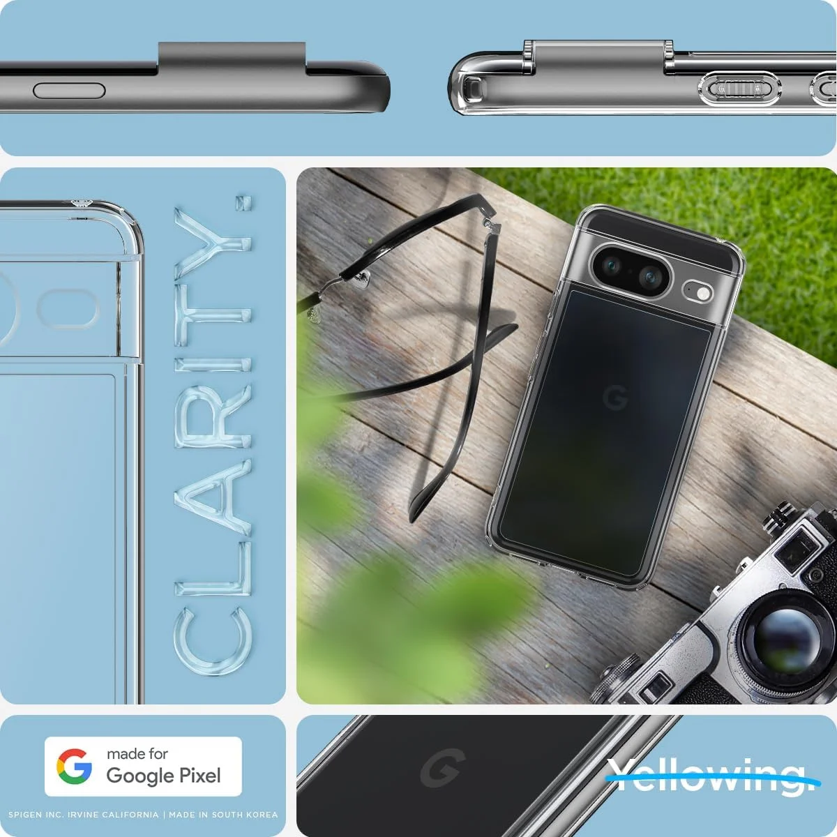 Spigen Ultra Hybrid Google Pixel 8 Hoesje Back Cover Transparant afbeelding 3