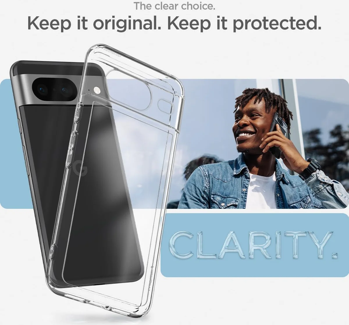 Spigen Ultra Hybrid Google Pixel 8 Hoesje Back Cover Transparant afbeelding 4