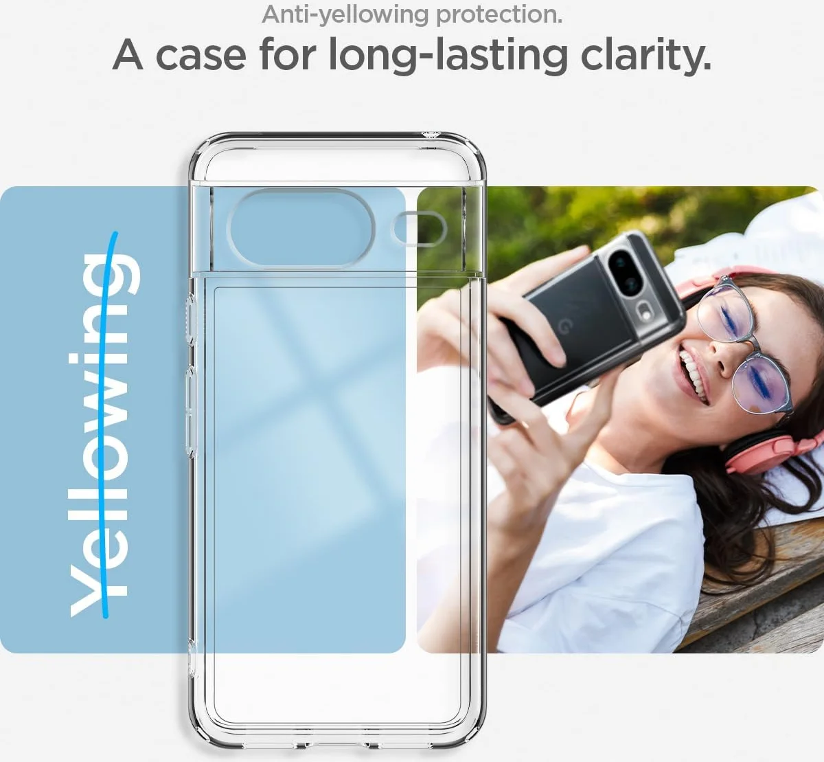 Spigen Ultra Hybrid Google Pixel 8 Hoesje Back Cover Transparant afbeelding 5