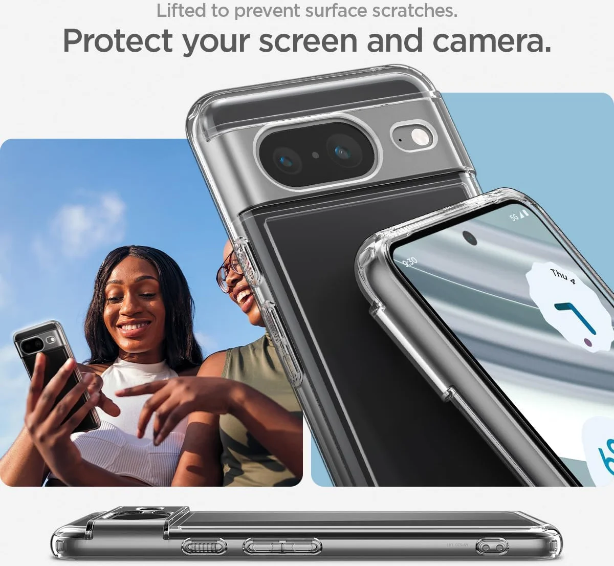 Spigen Ultra Hybrid Google Pixel 8 Hoesje Back Cover Transparant afbeelding 7