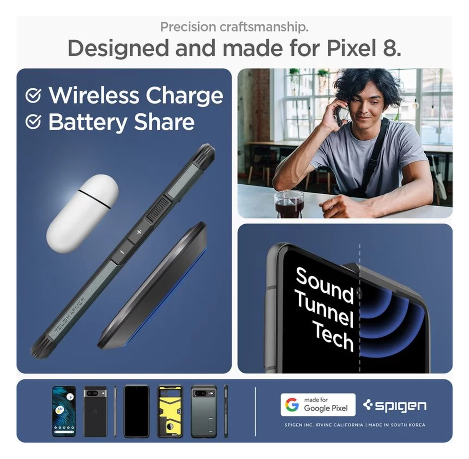 Spigen Tough Armor Google Pixel 8 Hoesje Back Cover Groen afbeelding 8