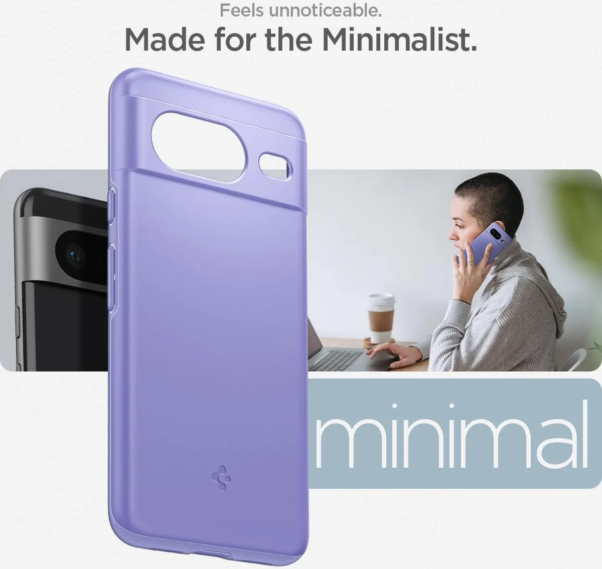 Spigen Thin Fit Google Pixel 8 Hoesje Back Cover Violet afbeelding 2