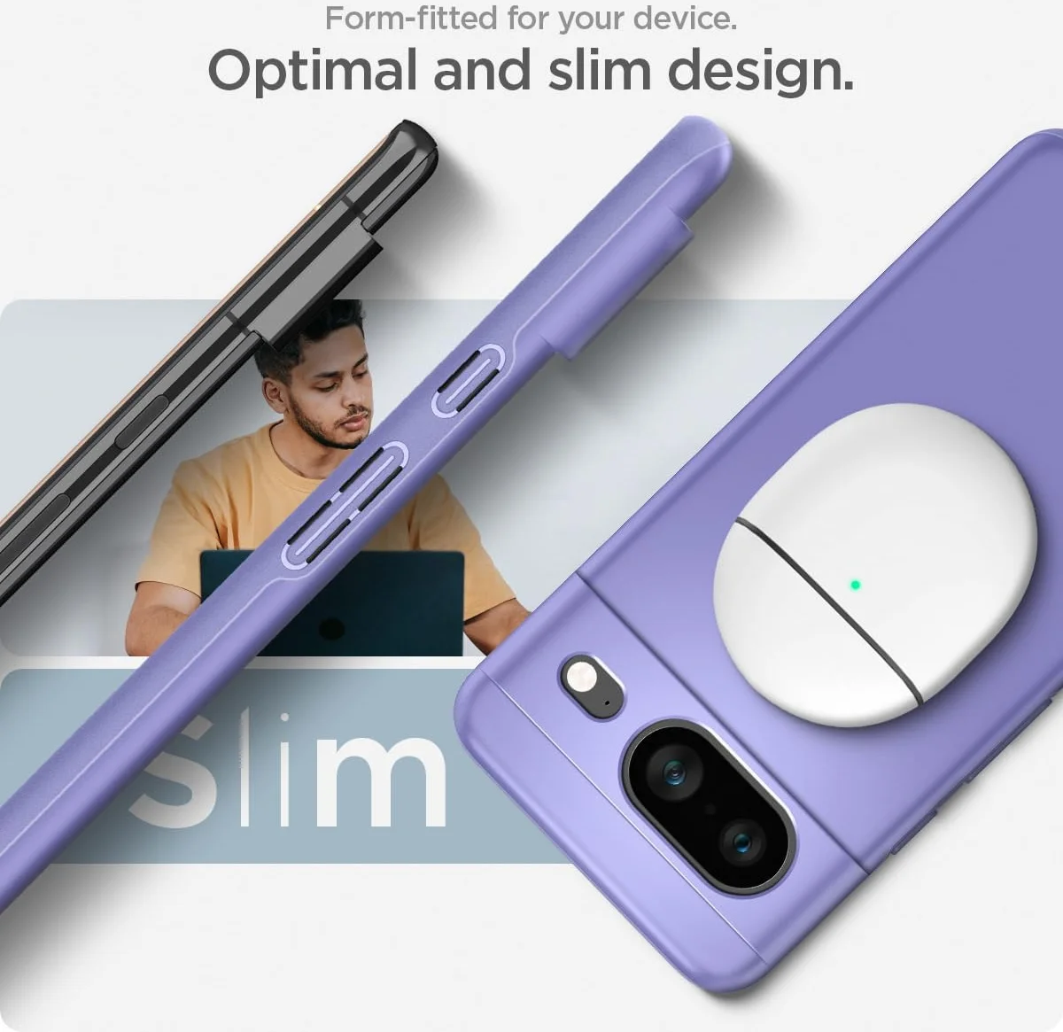 Spigen Thin Fit Google Pixel 8 Hoesje Back Cover Violet afbeelding 5