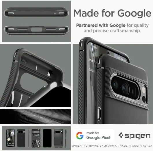 Spigen Rugged Armor Google Pixel 8 Pro Hoesje Back Cover Zwart afbeelding 5
