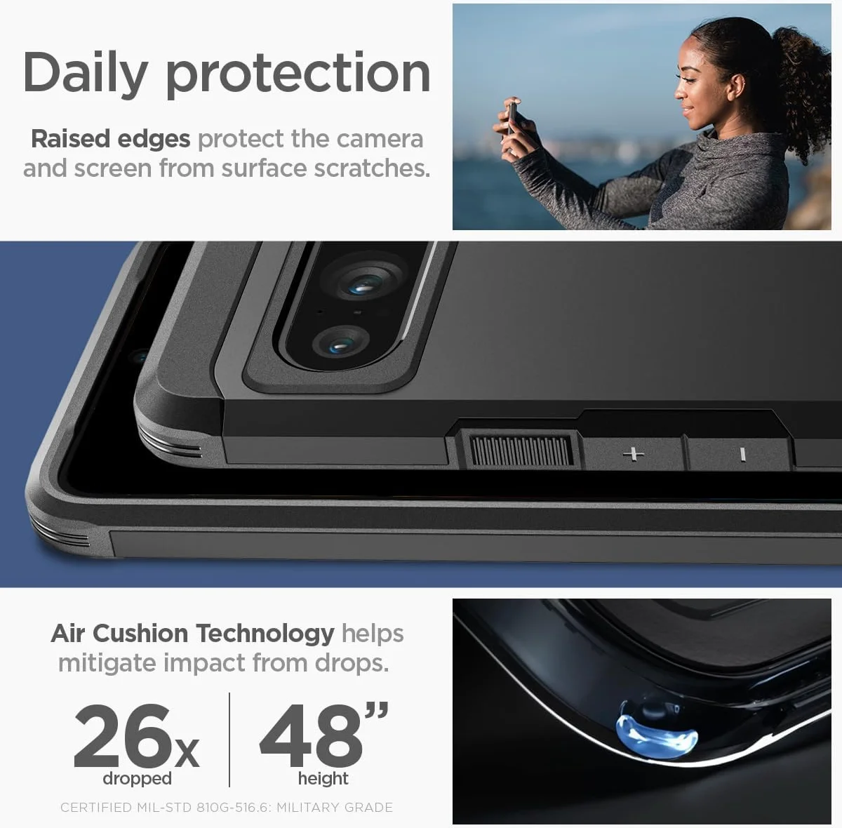 Spigen Tough Armor Google Pixel 8 Pro Hoesje Back Cover Zwart afbeelding 4