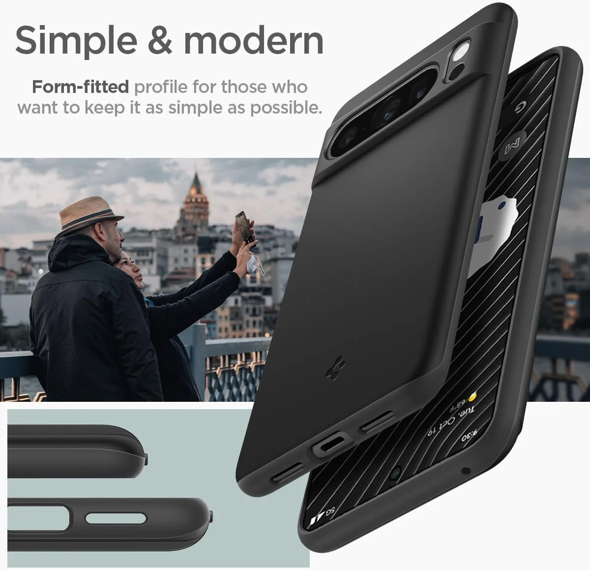Spigen Thin Fit Google Pixel 8 Pro Hoesje Back Cover Zwart afbeelding 6