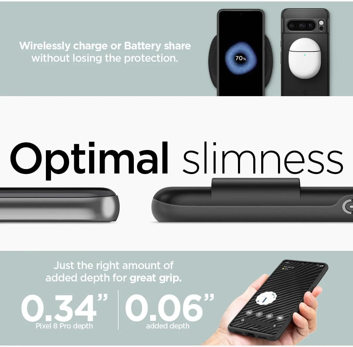 Spigen Thin Fit Google Pixel 8 Pro Hoesje Back Cover Zwart afbeelding 7