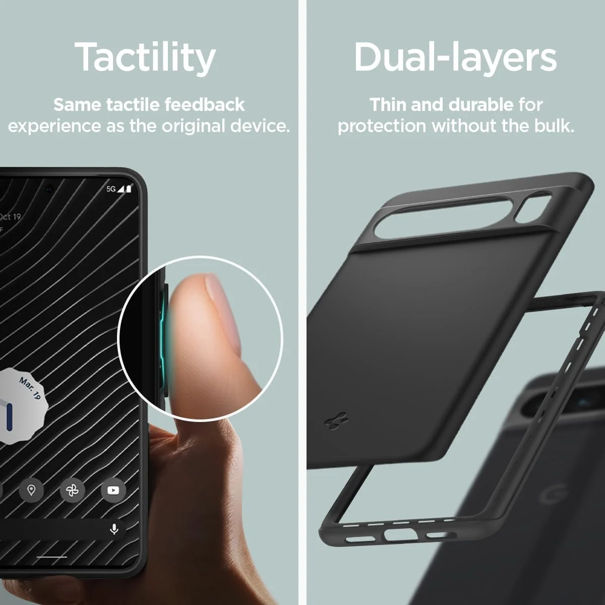 Spigen Thin Fit Google Pixel 8 Pro Hoesje Back Cover Zwart afbeelding 8
