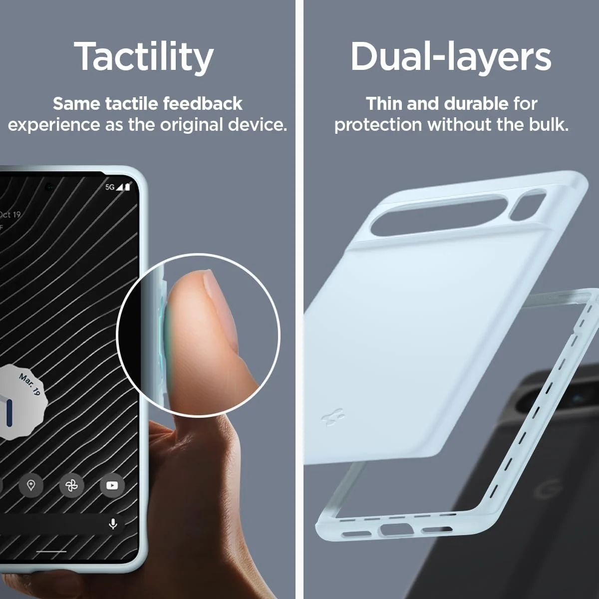 Spigen Thin Fit Google Pixel 8 Pro Hoesje Back Cover Blauw afbeelding 7