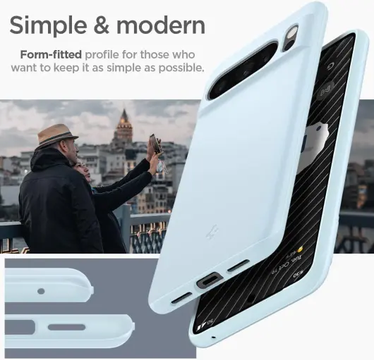 Spigen Thin Fit Google Pixel 8 Pro Hoesje Back Cover Blauw afbeelding 4
