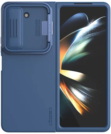 Nillkin CamShield Silky Silicone Hoesje Samsung Galaxy Z Fold 5 Blauw Hoesjes