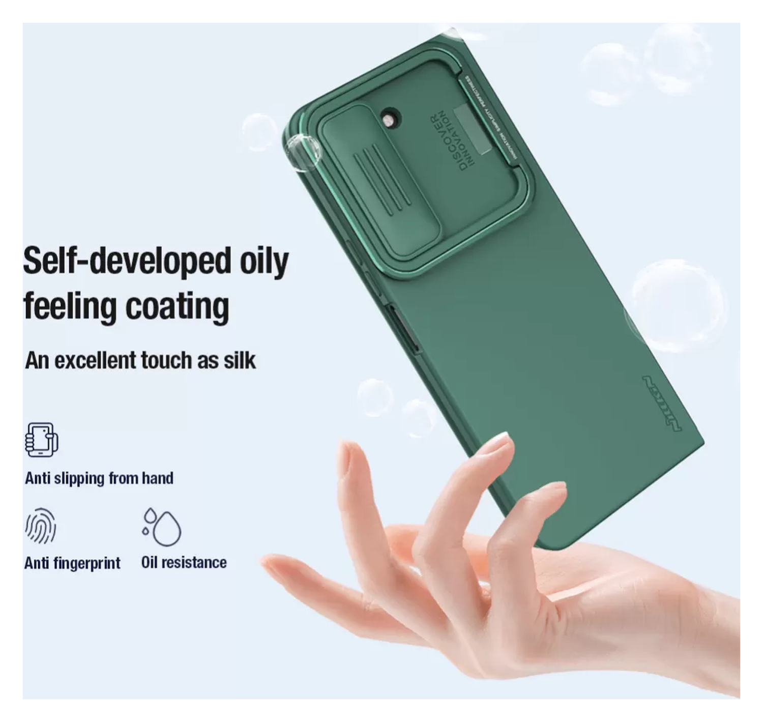 Nillkin CamShield Silky Silicone Hoesje Samsung Galaxy Z Fold 5 Groen afbeelding 6