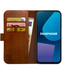 Rosso Element Fairphone 5 Hoesje Book Case Wallet Bruin