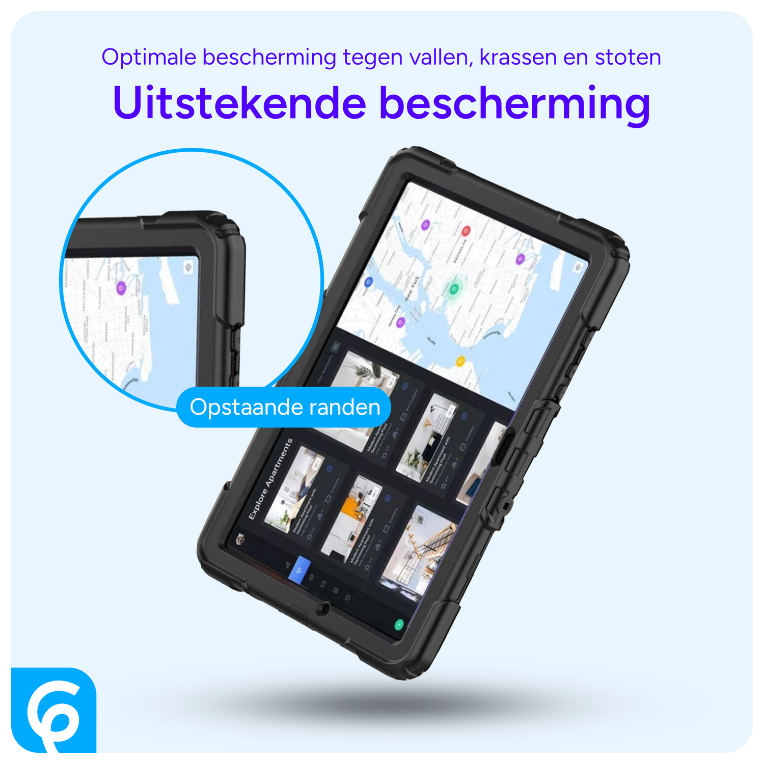 Samsung Galaxy Tab A9 Plus Hoes met Screen Protector en Handriem Rood afbeelding 4