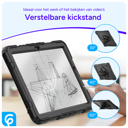 Samsung Galaxy Tab A9 Plus Hoes met Screen Protector en Handriem Rood afbeelding 6
