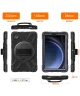Samsung Galaxy Tab A9 Hoes met Kickstand en Handriem Zwart