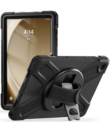 Samsung Galaxy Tab A9 Plus Hoes met Kickstand en Handriem Zwart Hoesjes